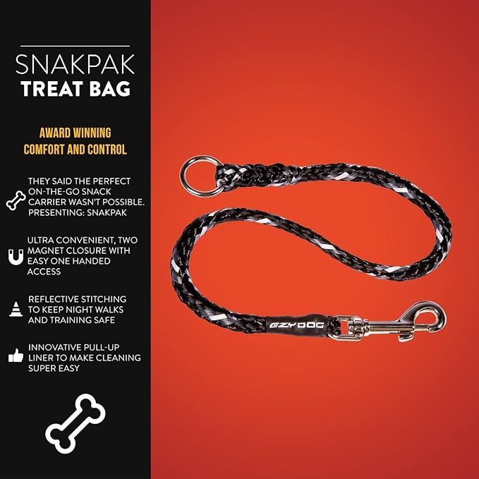 EzyDog Standard 24-Inch Rope Dog Leash Extension - 24”, Black | Reflective Trim for Nighttime Safety, Add 2 for Walking 2 Dogs Tangle Free with Our Cujo Leashes