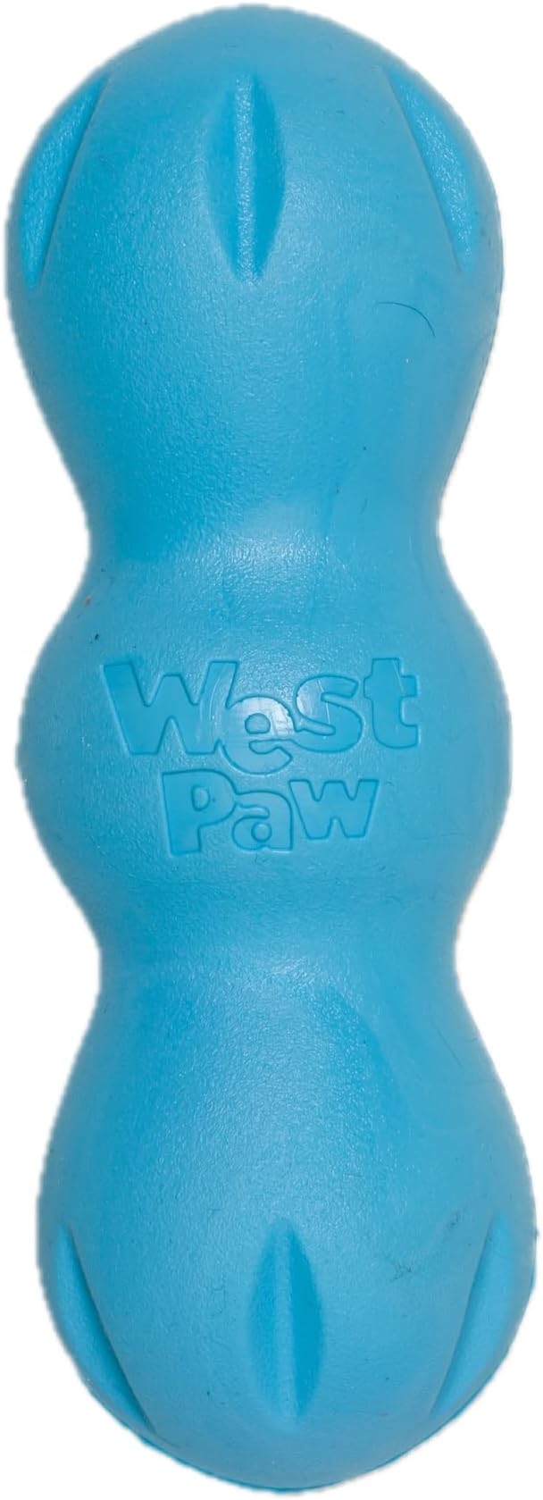 WEST PAW Zogoflex Rumpus Dog Chew Toy – Floatable Toy for Dogs, Aggressive Chewers – Puppy Chewing Toys for Catch, Fetch – Recyclable, Dishwasher-Safe, Small 5.25", Aqua Blue