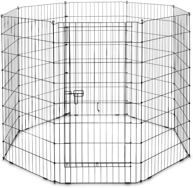 EveryYay by Petco Foldable Indoor/Outdoor Pet Exercise Pen Black: Without Feet 48" H