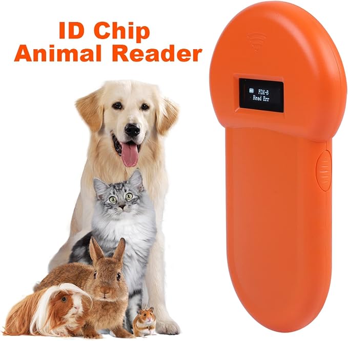Dpofirs PET Chip Scanner, Microchip Reader, 134.2Khz LCD ISO Chip Animal Reader RFID Dog Microchip Handheld Pet Scanner for Cats and Dogs