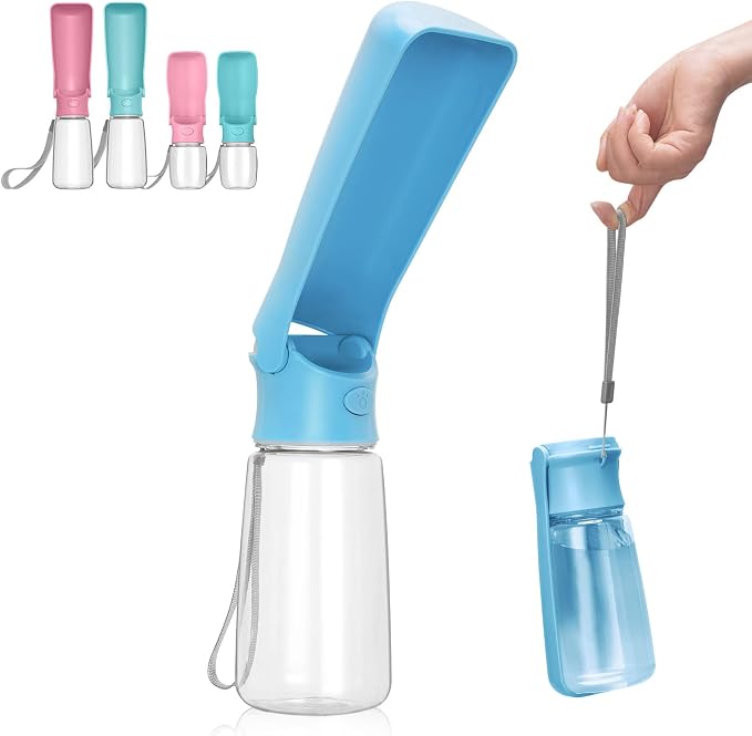 Portable Dog Water Bottle, Foldable, 19oz, SkyBlue