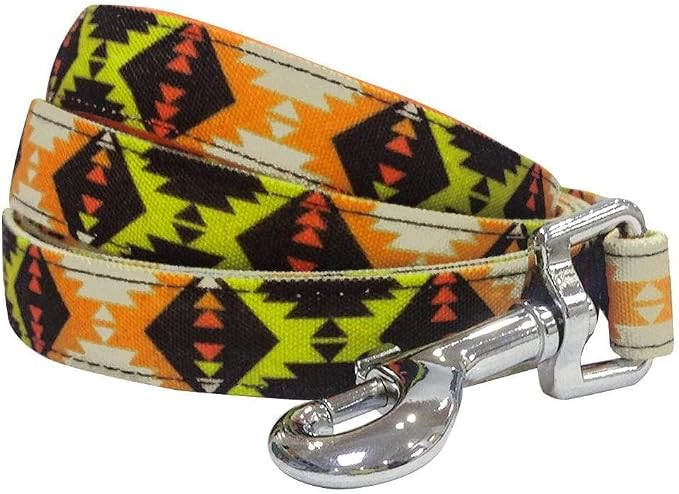Blueberry Pet 2 Colors Southwestern Vintage Tribal Print Dog Leash with Soft & Comfortable Handle, 5 ft x 3/4", Extravagant Orange, Medium, Leashes for Dogs