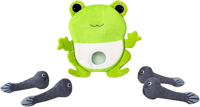 Hollypet Squeaky Hide and Seek Dog Toys for Small and Medium Dogs, Frog | Interactive Plush Stuffed Dog Squeak Toys for Small Medium Sized Dogs and Non-Aggressive Chewers, Puppy Teeth Clean Chew Toys