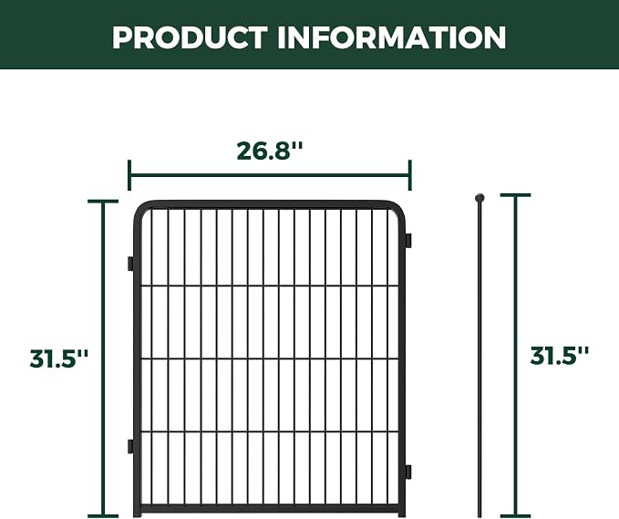 FXW AuraSpace Pro Acrylic & Wire Mesh Indoor Dog Playpen, 32" Height 2 Metal Panels Metal Dog Pen for Small and Medium Dogs, Black│Patented
