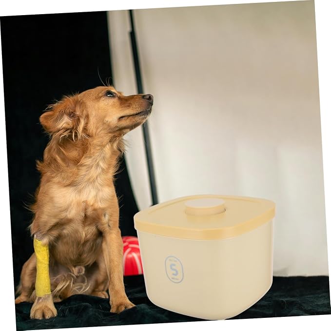 Large Capacity Airtight Pet Food Storage Container Vacuum-sealed Cat Dog Food Bin Plastic Keeps, Large, Yellow
