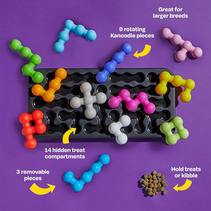 Brightkins Kanoodle Dog Edition Large - Puzzle Toys for Dogs, Interactive Dog Toys, Large Puppy Treat Toy, Cat Puzzle Feeders, Brain Training for Dogs, Mental Enrichment Pet Games, Puzzles for Puppies