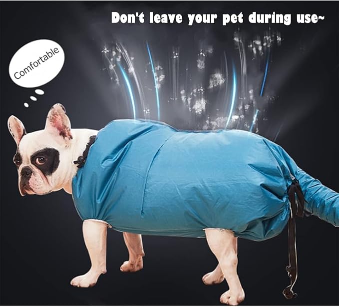Dry Fast Portable Drying Bag - Hands-Free Dog Dryer Bag with 360° Airflow, Dual-Layer Mesh for Grooming & Fluffing Spray Application,Fits 25kg Pets, Folds to Travel Size