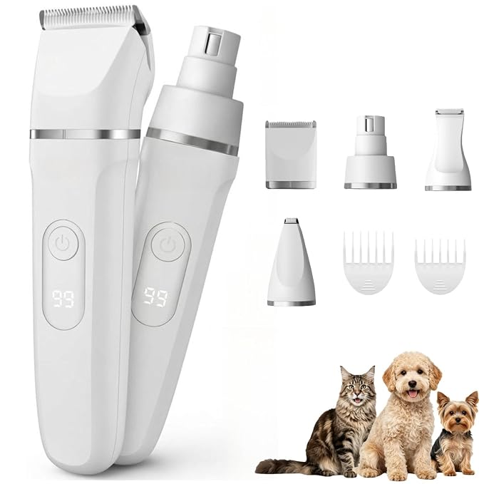 IPX7 Waterproof Dog Grooming Kit - Clippers & Nail Grinder