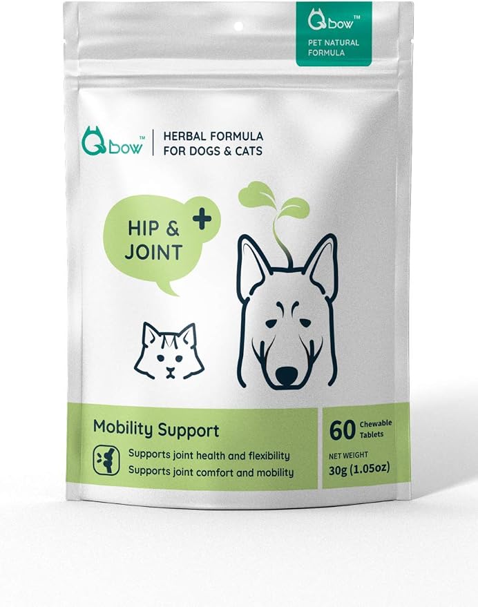 Natural Herbal Hip & Joint Supplements for Dogs & Cats – Holistic All-Natural Herb Blend Joint Supplement Aids Pets with Arthritis, Joint Stiffness, Inflammation, Cartilage Breakdown Pain Relief. 60ct