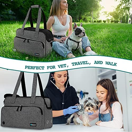 PetAmi Small Dog Purse Carrier, Airline Approved, Soft-Sided Tote, Dark Gray