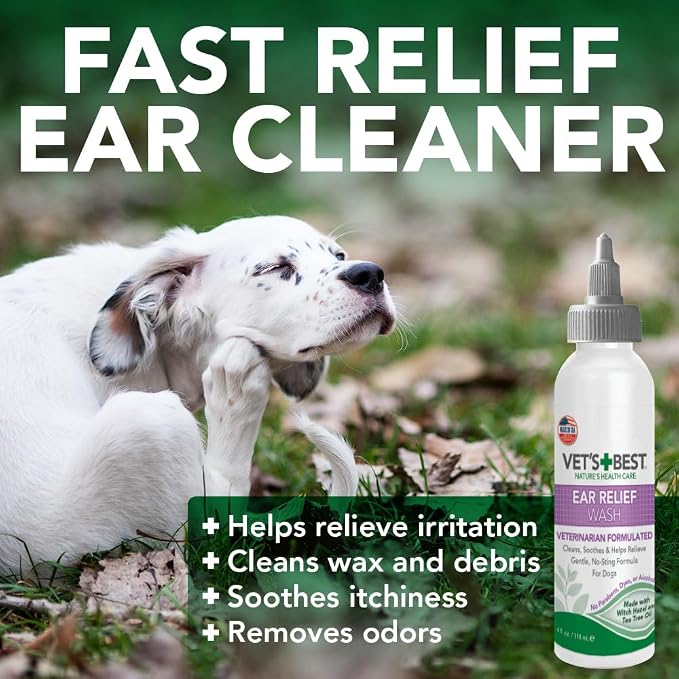 Vet's Best Dog Ear Cleaner Kit, Multi-Symptom Relief