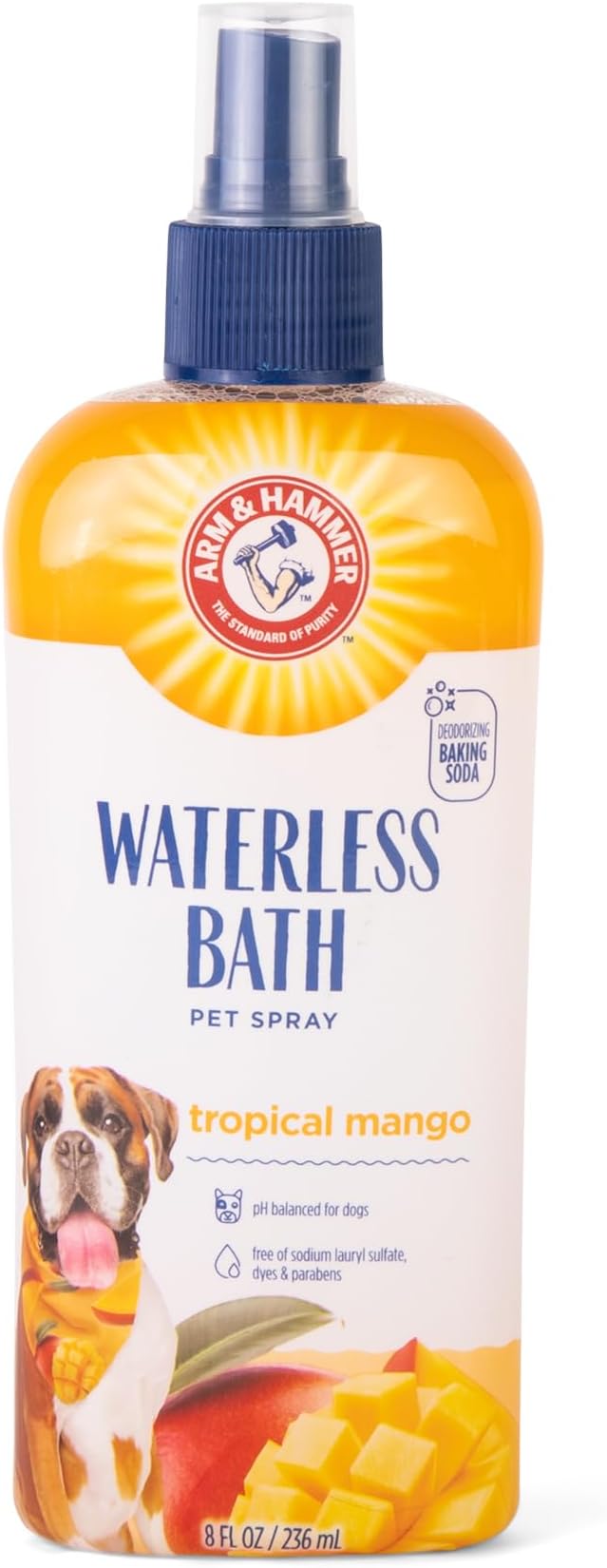 Arm & Hammer Deodorizing Waterless Dog Bath Spray, Mango Scent, 8 Fl Oz
