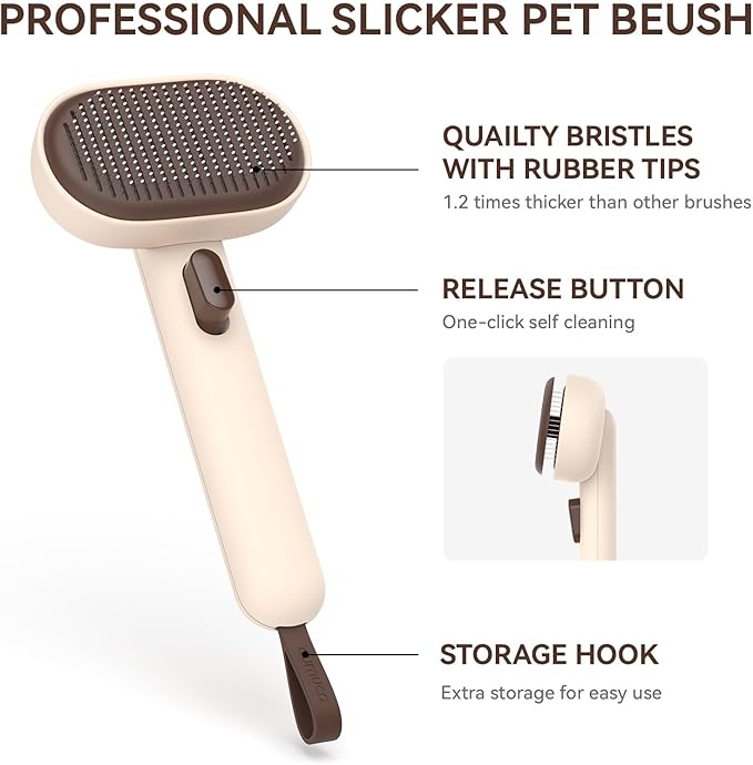 Aumuca Cat Brushes for Indoor Cats Dog Hair Brush for Shedding Long or Short, Brown