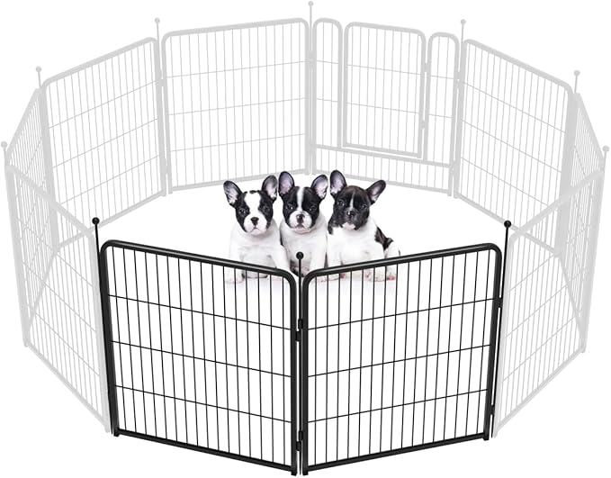 FXW Rollick Unleashed Dog Playpen, 32in, 2 Panels, Small/Medium, Black
