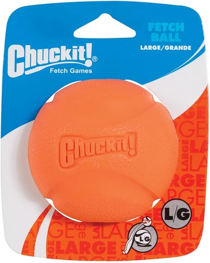 Chuckit! High-Bounce Rubber Fetch Ball Dog Toy, Large 3in, for Big Dogs | Comes in Assorted Colors