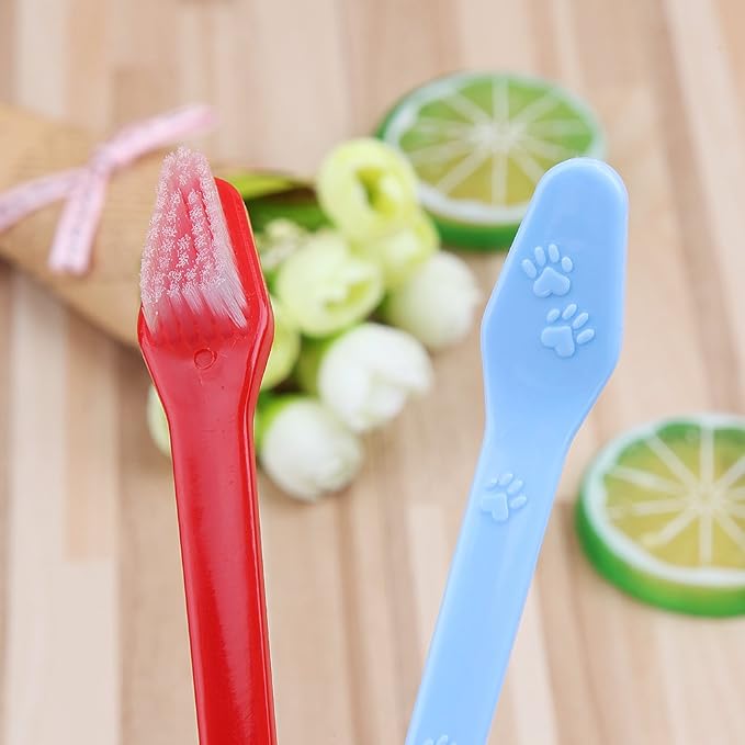 Double for Head Dog Toothbrush Long Handle Pet Toothbrush for Small Large Pet Supplies