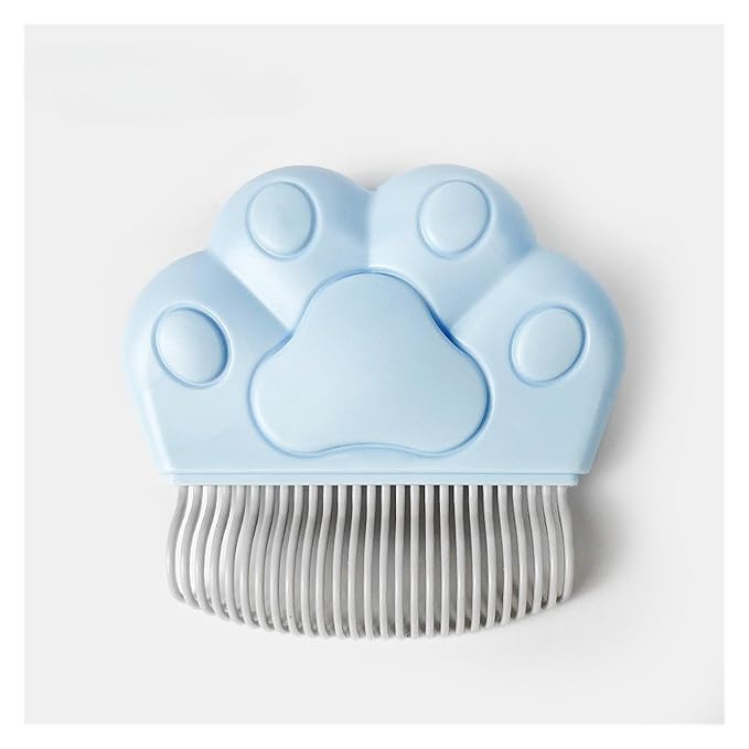 Double-Sided Stainless Steel Cat Brush - Pet Grooming Tool for Shedding and Hair Removal(Blue)