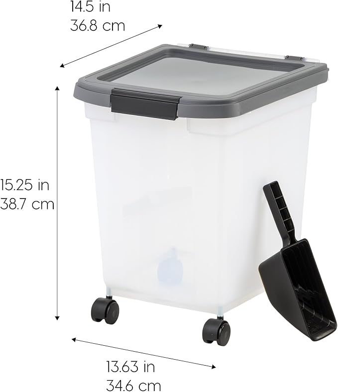 IRIS USA Dog Food Storage Container, Up to 25 lbs, White