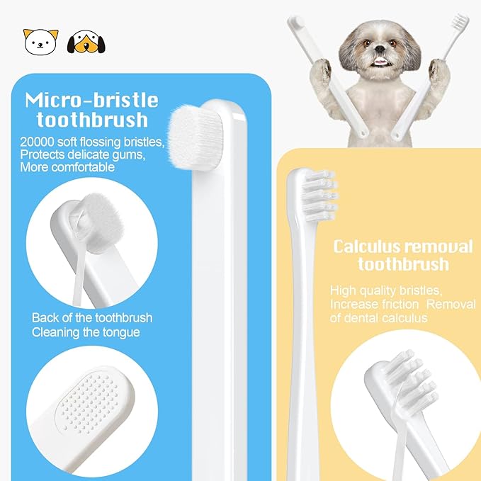 Small Dog & Puppy Toothbrush Kit, Soft Bristles, White | Gentle Care for Tiny Teeth. Beginner-Friendly Brushing. Soft Gum Comfort. Daily Routine Made Simple.