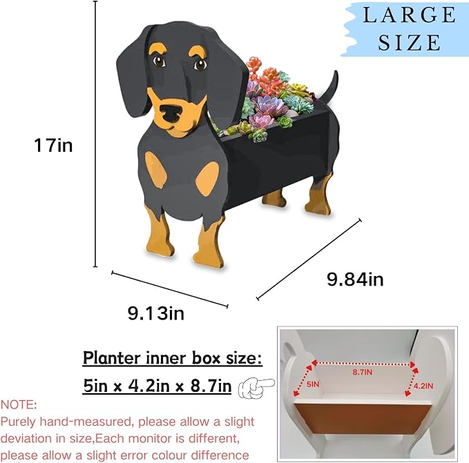 Dachshund Dog Planter Pots, Animal Shaped Flower Pot