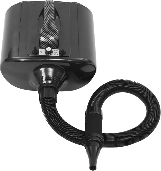 Dog Hair Dryer 3600W High Velocity Professional Dog Pet Grooming Hair Drying Force Dryer Blower, Dual Motor Dog Hair Dryer with 2 Nozzles, Adjustable Temperature & Speed, for Pet Care(Black)