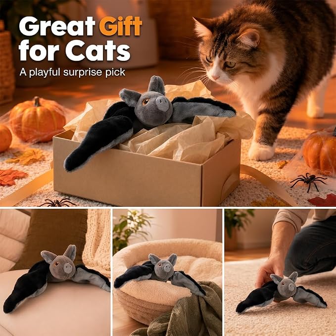 Flying Bat Toy for Dogs & Cats Flapping Wings Interactive Pet Toy (Mouse) | Flying Bat Dog Toy with Chirping Sounds, Flapping Bird Interactive Toy