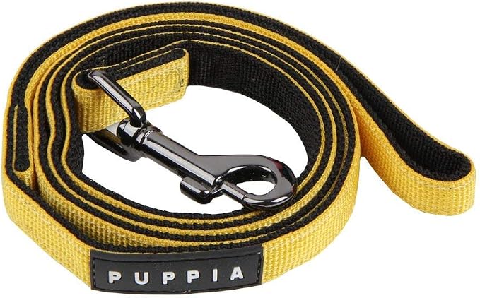 Puppia Two Tone Dog Lead Strong Durable Comfortable Grip Walking Training Leash for Small & Medium Dog, Yellow, Medium