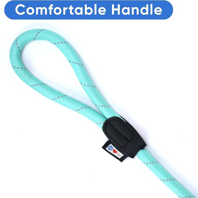 Pawtitas 6FT Training Dog Leash Durable Medium Rope Leash for Dogs Premium Quality Heavy Duty Rope Lead Strong and Comfortable - Teal Puppy Leash