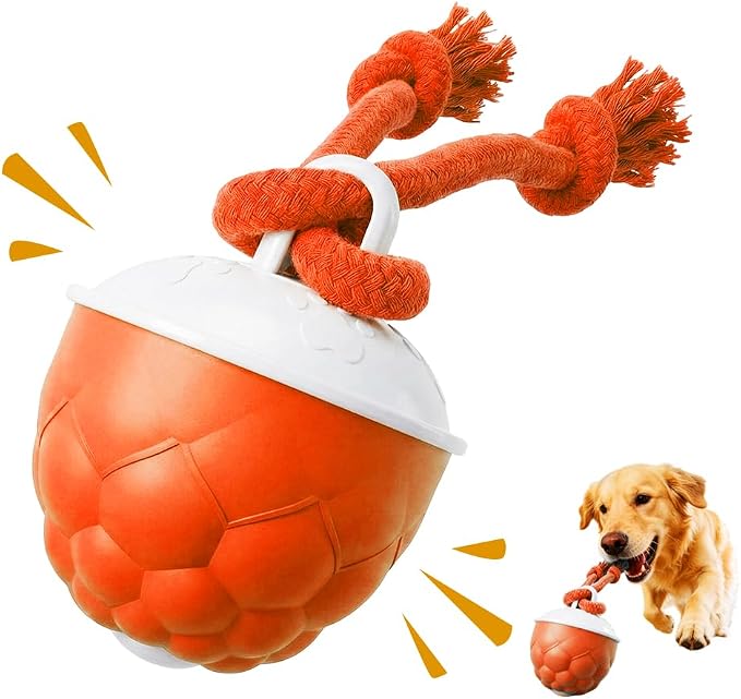 Interactive Dog Toys, 2026 New Smart Motion Pet Ball for Dogs, Interactive Dog Ball for Pets, Multi Functional Rope Dog Toy for Indoor Play (1, Red)