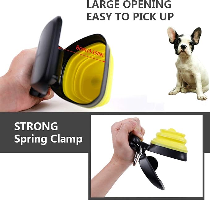 Dog Pooper Scooper Portable Pet Scoop Waste Pick Up Clean-Up Foldable Expandable Sanitary Cleaner with Bag Dispenser for Dogs Pets