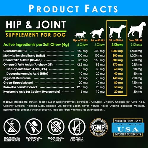 4-Pack Dog Wellness Bundle – 2 × Probiotic Soft Chews & 2 × Hip and Joint Soft Chews – Digestive, Immune, Mobility & Joint Support for Dogs – 90 Count Each
