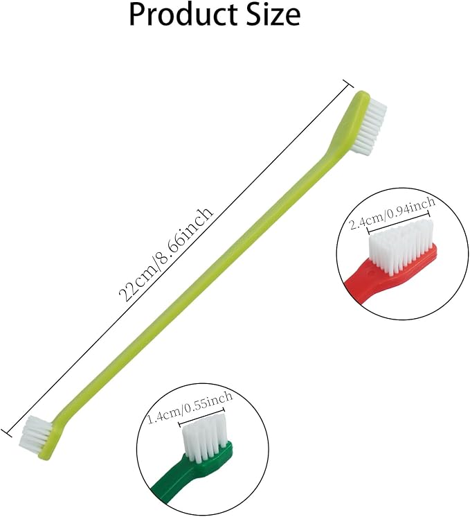 310 Pcs Dog Toothbrush Bulk, Puppy Tooth Brushing Kit, Long Handle Toothbrush, Dual Headed Dental Brushes for Cats Puppy Small Large Dogs Teeth Cleaning Oral Dental Care Supplies(12 Colors)