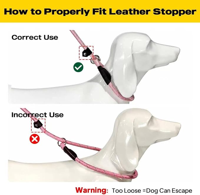 Fida Durable Slip Leads for Dogs, 6 FT x 3/8" Heavy Duty Dog Loop Leashes, Comfortable Strong Rope Slip Leash for Small Dogs and Puppies, No Pull Pet Training Lead with Highly Reflective(3/8", Pink)