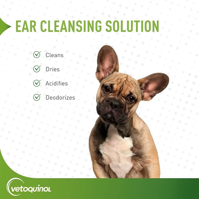 Vetoquinol Ear Cleansing Solution for Dogs and Cats, 16 oz