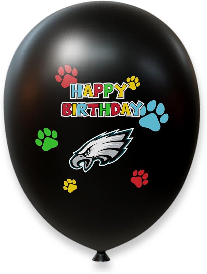 NFL Philadelphia Eagles Dog Birthday Party Set 9pcs with 1 Football Bandana Small/Medium, 1 Banner, 1 Birthday Cake Toy & 6 B-Day Balloons, Dog Birthday Set, Costume, Fun Doggie Pawty Accesories