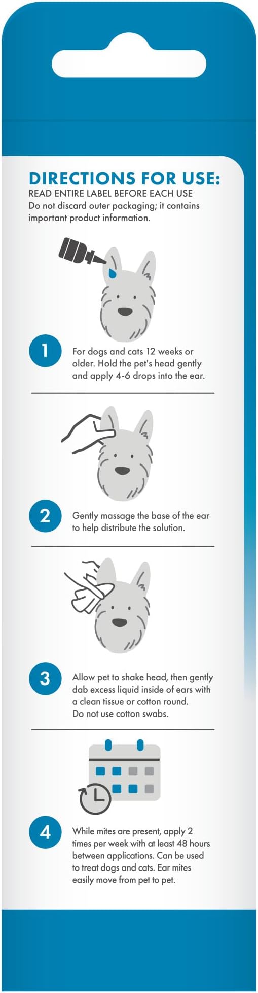 TropiClean HomeVet Dog Ear Cleaner, Ear Mite Treatment, 2 oz