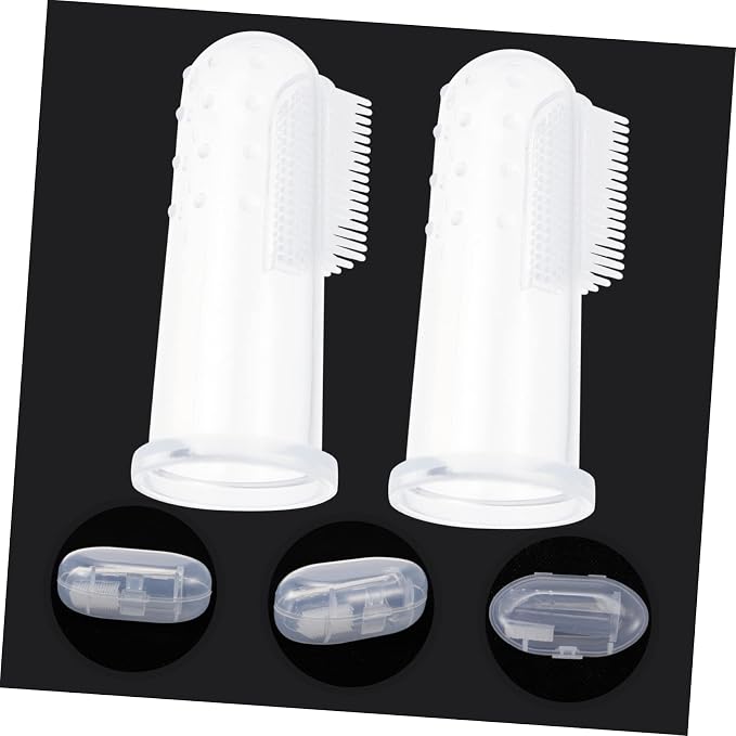 POPETPOP 10 Sets Silicone Pet Finger Toothbrushes for Dogs and Cats Ergonomic Soft Bristles for Cleaning Household Pet Dental Care Convenient Compact Design