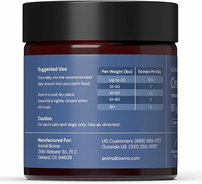 Animal Biome Dog & Cat Dental Powder, Kelp Prebiotic Food Topper, 60g