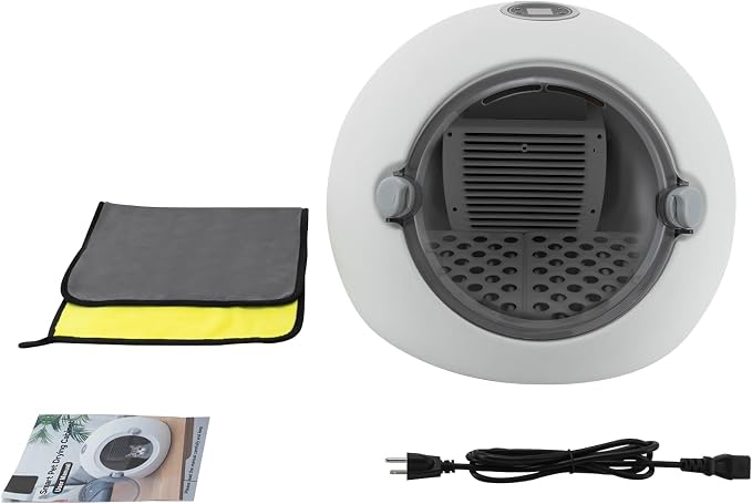 DYNAMI Automatic Pet Dryer Box for Cats and Small Dogs up to 16 lbs,600W Quiet Dog Hair Dryer with Adjustable Temperatur&Time,Hands-Free Cat Drying Box Portable Grooming Dryer,Built-in UV Light