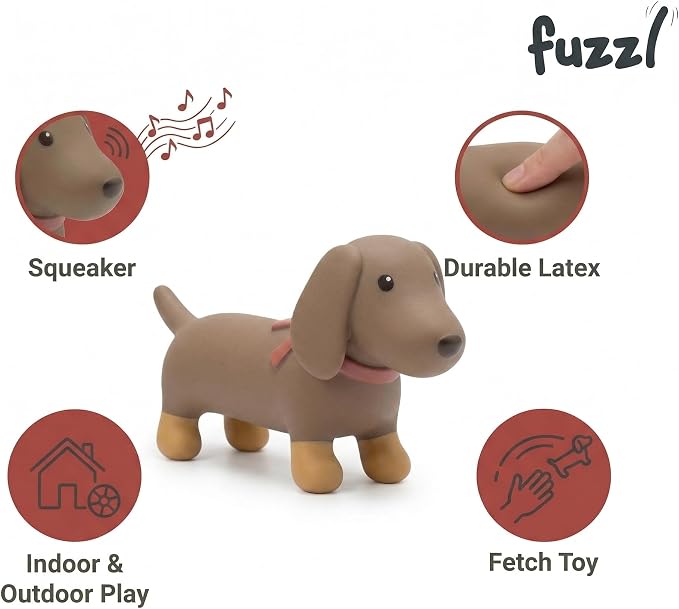 Fuzzl Sizzles the Dachshund Puppy Pack Dog Toys, Small, Pack of 2 | Plush Cord, Plush Latex Sausage Dogs, Soft Chew and Squeaky, For Puppies and Small Dogs