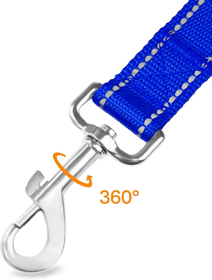 Joytale Dog Harness (Chest: 17-34"), Dog Collar and 6FT x 1" Wide Dog Leash Set, Reflective Padded Nylon Collar and Leash, Adjustable Soft Harness with Handle for Dogs