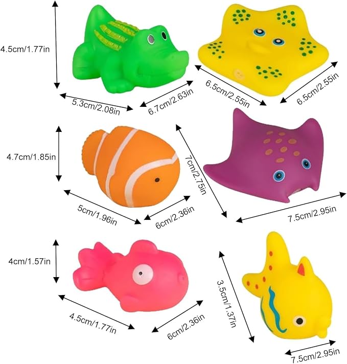 6 Pcs Pool Cat Interactive Toy, Floating Water Toy, Cat Pool Toys, Pet Kitten Swimming Bathing Fish Toy,Bath,Sensory Toys, for Cats for Endless