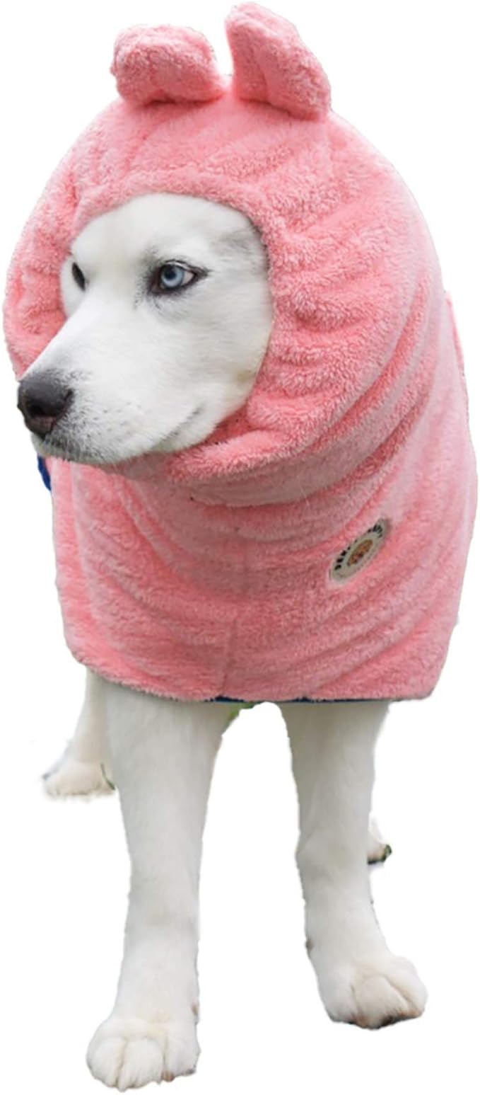 DERPYCHAPPY Premium Dog Towel Robe & Dog Bathrobe for Drying Dogs Made in Korea | Super Absorbent Quick & Adjustable Microfiber Bath Towel for Cats & Puppy Robes After Bath | Soft Warm Coat (Pink,S)