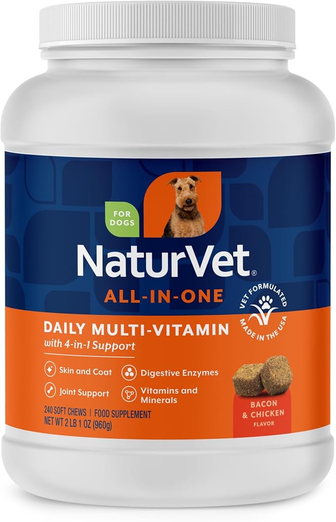 NaturVet All-in-One Dog Supplement Daily Multivitamin - 240 Soft Chews