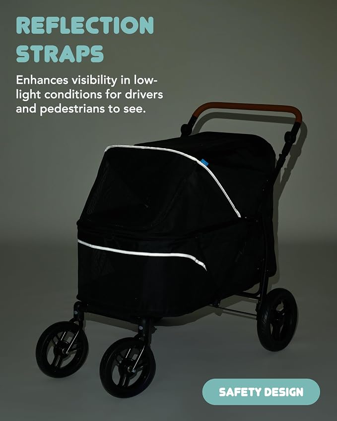 Zoosky Large Pet Stroller - up to 110lbs, All-Terrain, Low Entry