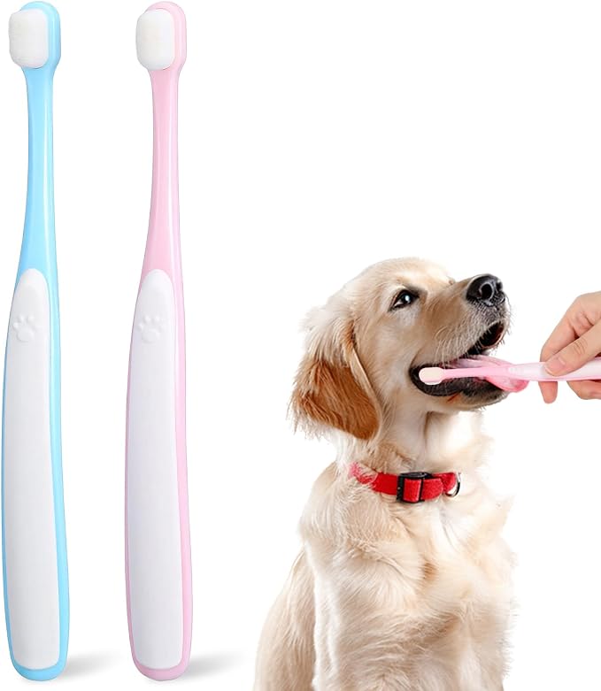 2 Pcs Puppy Toothbrush, Ultra Soft Cat Toothbrush for Cats & Puppies, Mini Head Dental Cleaning Kit for Tiny Dogs & Kittens
