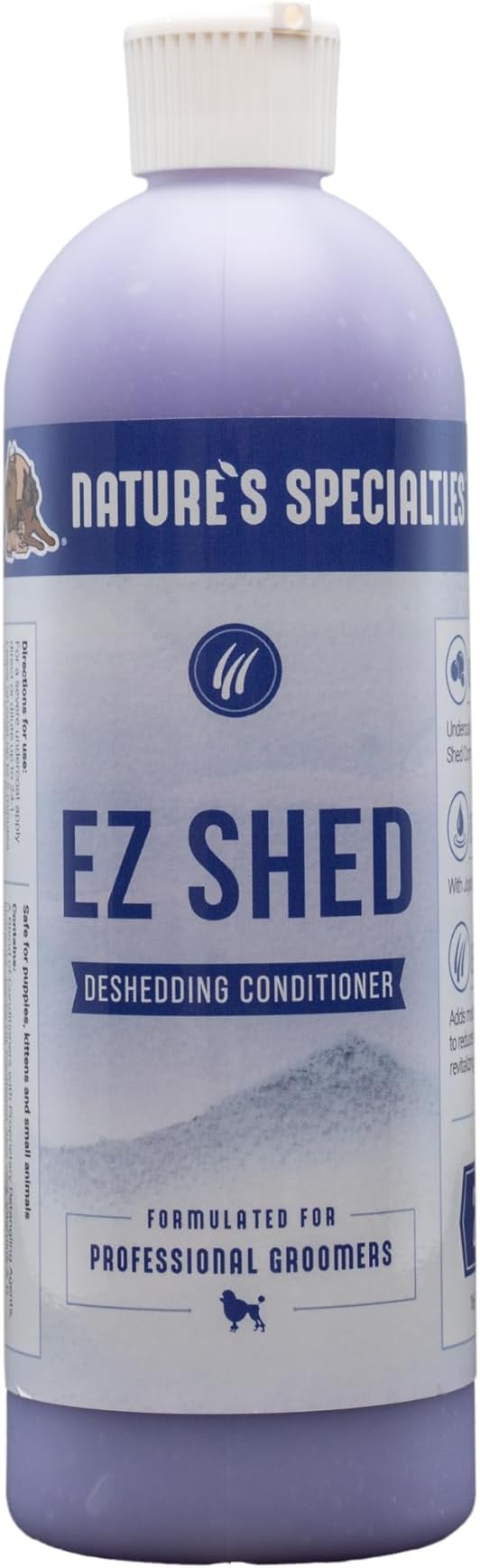 Nature's Specialties EZ Shed Ultra Concentrated Dog Conditioner for Pets, Makes up to 3 Gallons, Natural Choice for Professional Groomers, Deshedding Solution, Made in USA, 16 oz