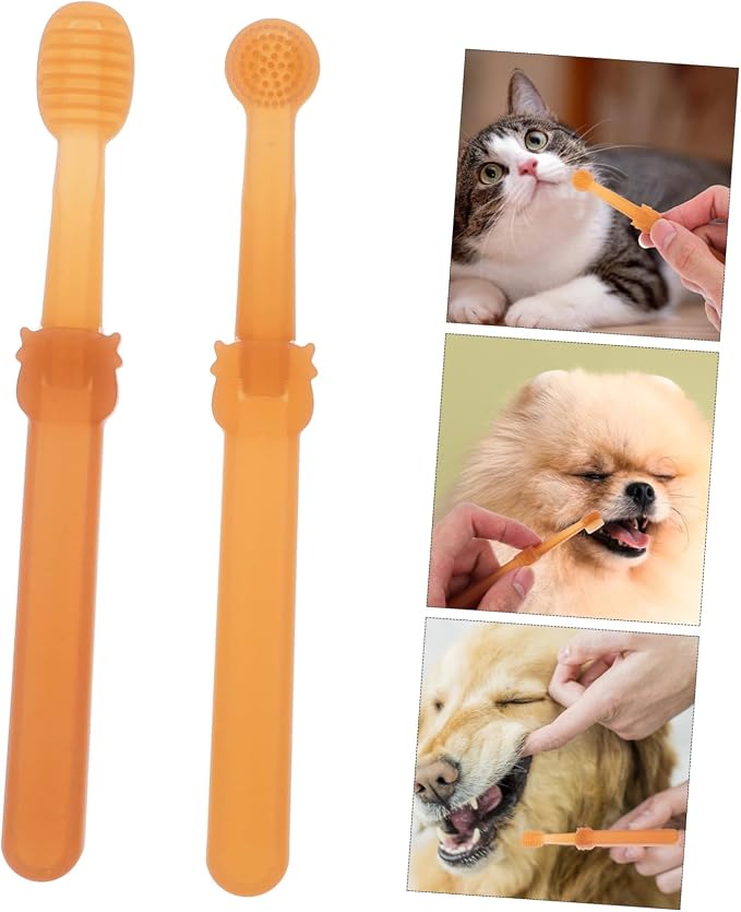Yardwe Pet Toothbrush for Dogs Cats Small Dog Brush Pet Grooming Kit Silicone Brush Comprehensive Cleaning