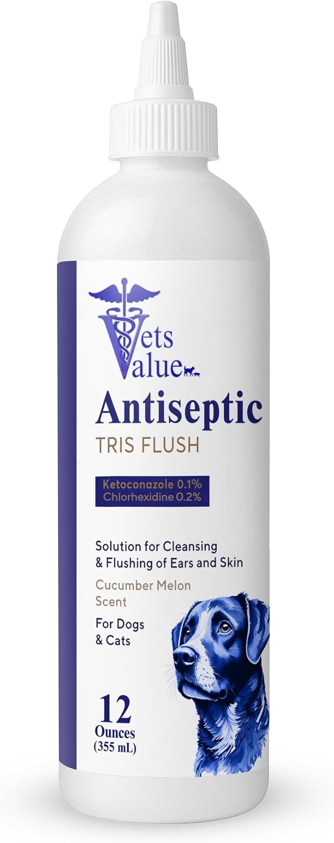 Vets Value Tris Flush Ear Cleaner for Dogs & Cats, 8 oz