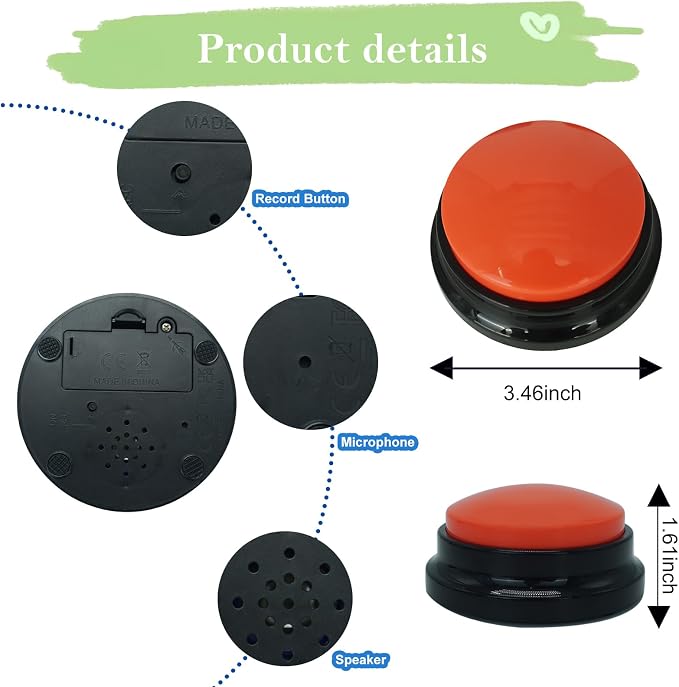 Gelabur Dog Buttons for Communication, Set of 2